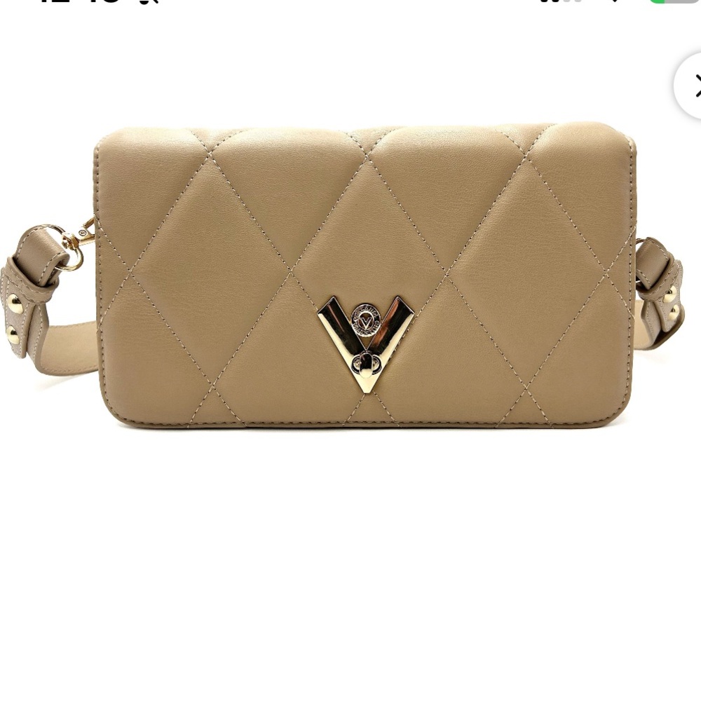 Valentino Orlandi Quilted Tan Clutch